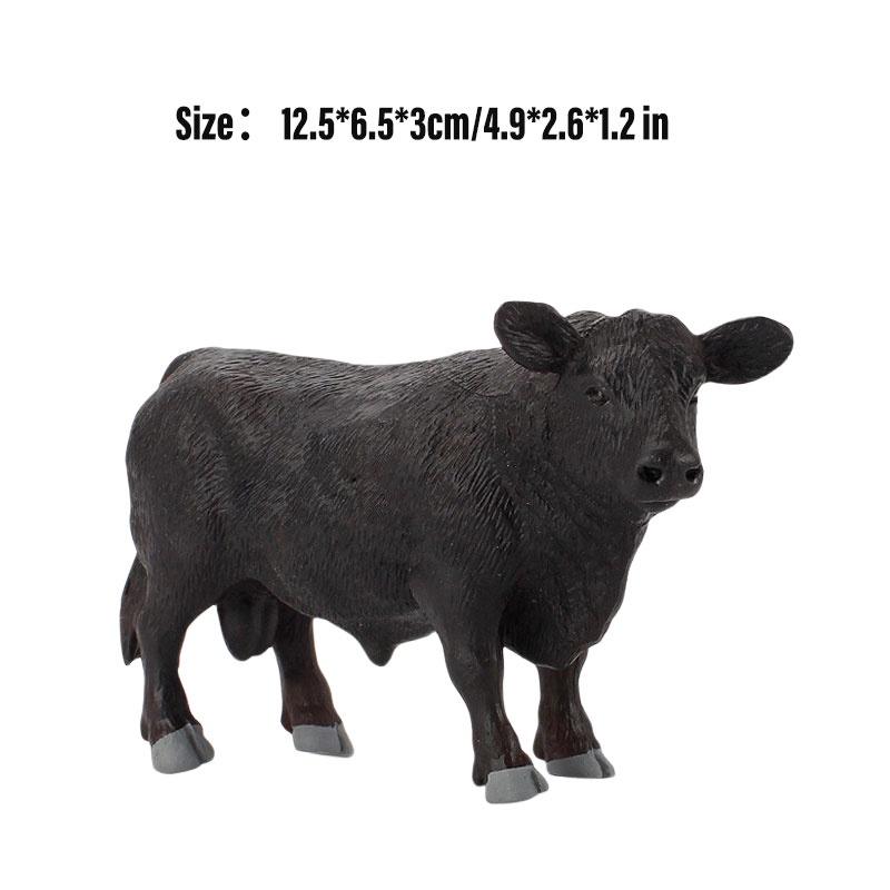 Educational Toy Animal Model Simulation Farm Animal Figures Kid's Gift Plastic Material Cow Category 14x8cm Size