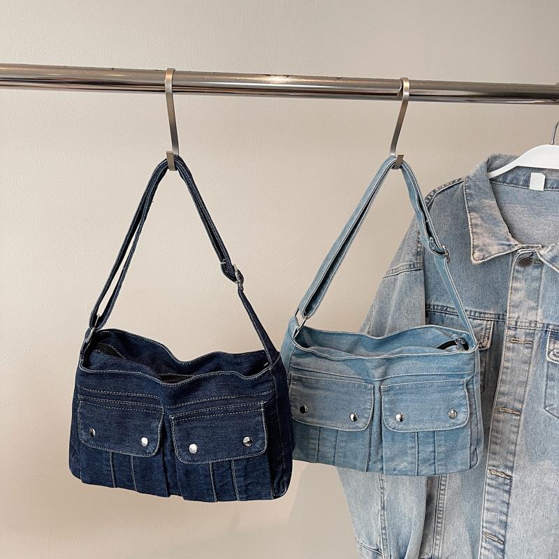 Women's Messenger Bag Large Capacity Messenger Bag Vintage Denim Bag