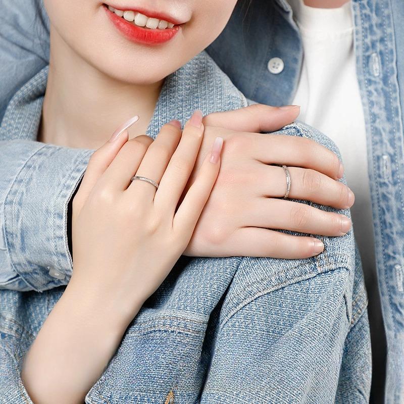 Bamboo Ring Couple Pair Ring Plain Ring Niche Design Simple Fashion Live Girlfriend Birthday Gift