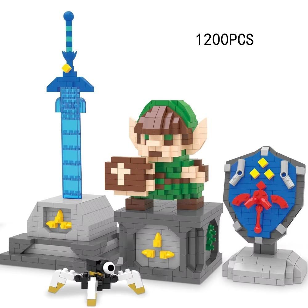 

Классическая игра Zeldas Building Brick Figures Micro Diamond Block Sword Shield Toys Construction Kit Nanobricks Collection For Gift