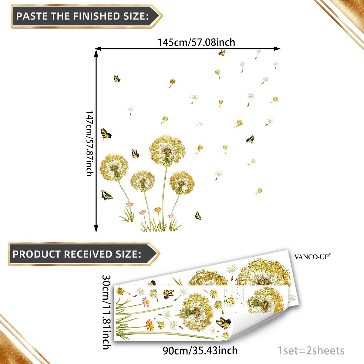 

Tj9021 Hand-Painted Animals And Plants Dandelion Bronzing Wall Sticker Decoration Children S Room Bedroom Background Self-Adhesive Wall Sticker