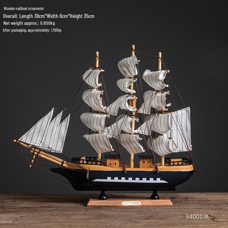 Smooth Sailing Boat Model: Desktop & Bookshelf Ornament for Home Decor