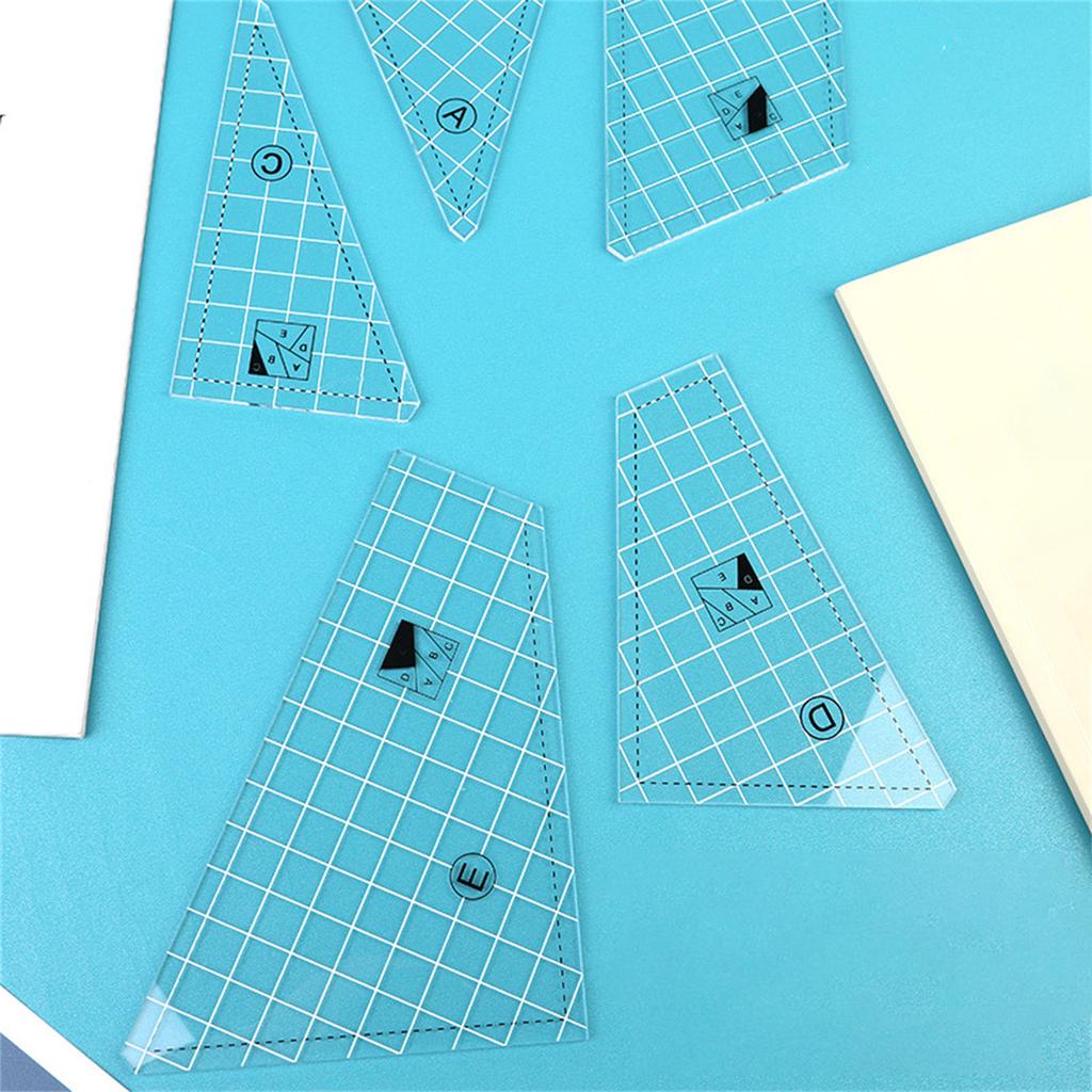 3/4/5ks šicí patchworková pravítka pro přesné měření Čiré akrylové šablony prošívacích pravítek Nástroj Patchworkové pravítko