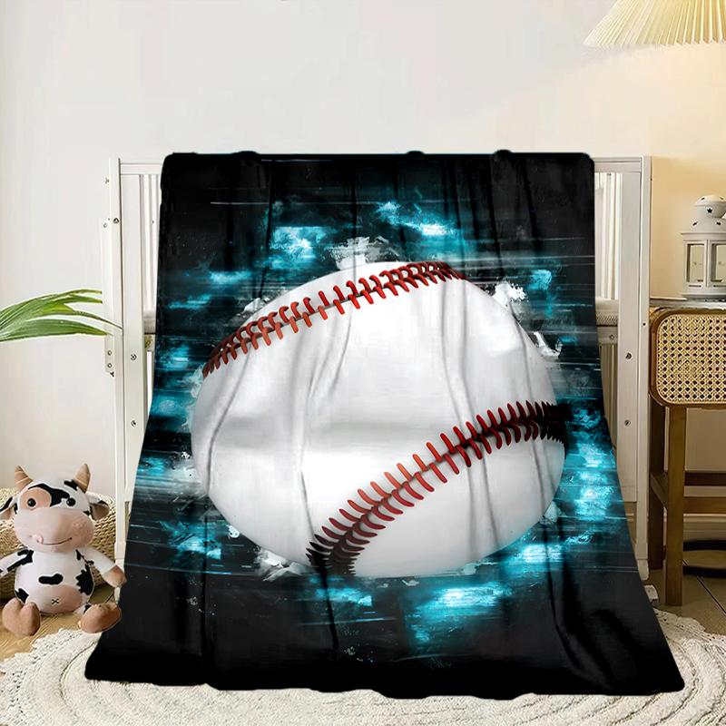 Flaming Football In Action Blanket Flannel Blanket for Bed, Sofa, Camping, Hiking, Picnic Essentials, Gift for Family Fan Gifts