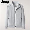 JEEP SPIRIT Men's Stand Collar Cotton Zip-Up Sweatshirt