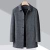 Autumn and Winter Woolen Coat for Men's Mid-length Goose Down Jacket for Winter Daddy's Suit Thickened Wool Coat