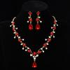 Shiny Exquisite Jewelry Sets Rhinestone Choker Necklace Earring Set  Wedding Engagement