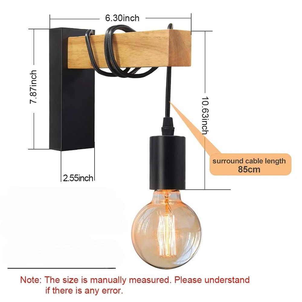 Retro Wall Lamps Bedroom Living Room Creative and Personalized Iron and Wood Nordic Wall Lamps Staircase Lamps Modern and Simple