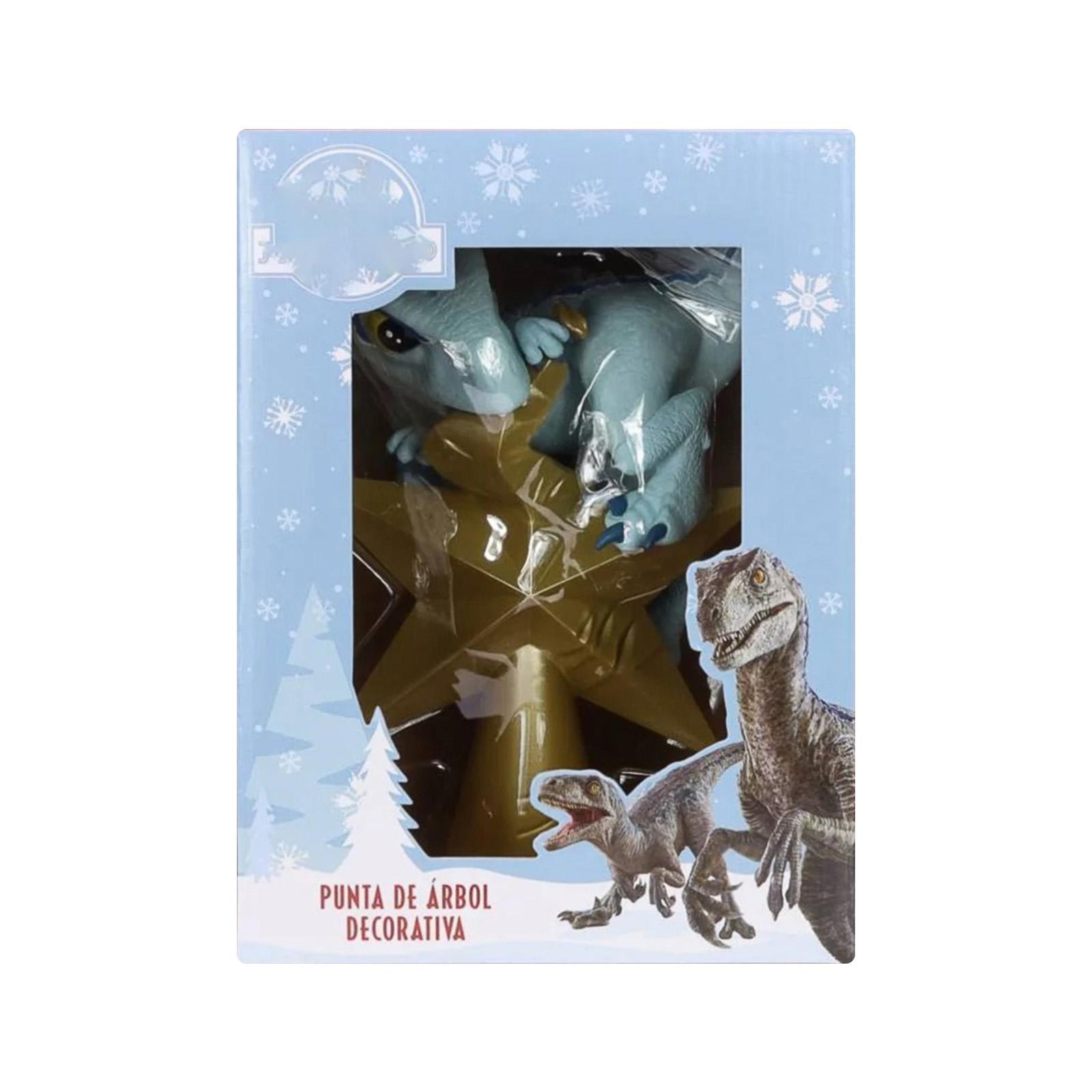 

Dinosaur Tree Topper With Star – Unique Christmas Tree Decoration, Fun Prehistoric Dino Ornament With Glitter Star For Holiday Party Decor One Size