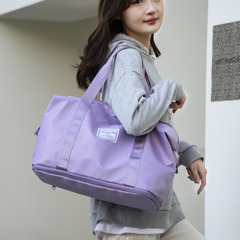 Expandable Large Capacity Travel Bag with Dry/Wet Separation, Portable Handheld Style for Fitness and Luggage Storage