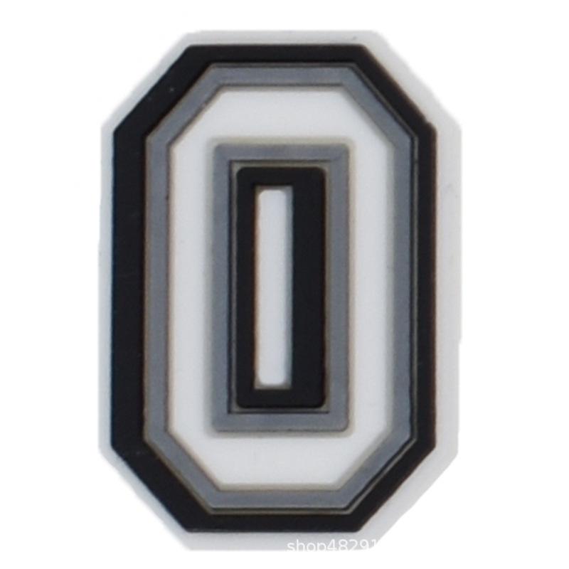 Zhibixing Soft Rubber Clog Accessories: 37 Styles of Black and White Letters & Numbers for Customizing Shoe Buckles and Flowers.