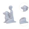 Man And Dog Statue Memorial Resin Figurine Emotional Family Sculpture Heartfelt Home Decoration