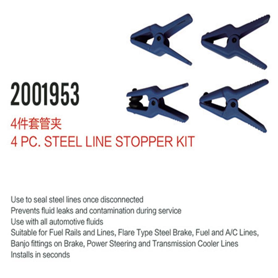 Universal 4 stk. Stållinjestoppersett passer til drivstoffskinner/linjer Stålbremsedrivstoff og A/C-ledninger