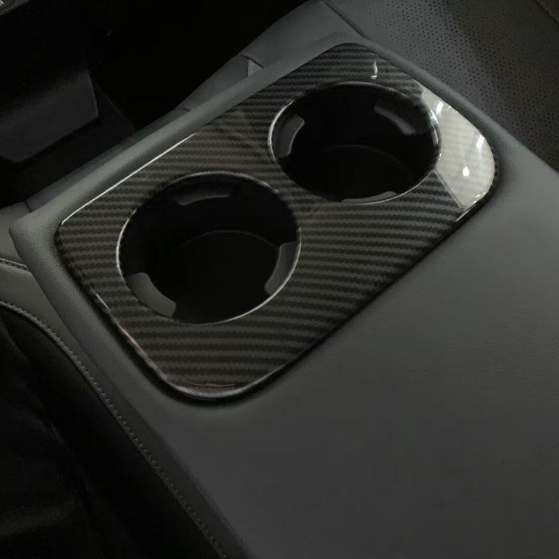 For Subaru Forester 2025 Accessories ABS Carbon Fiber Car Rear Seat Water Cup Holder Frame Cover Sticker Trim Styling