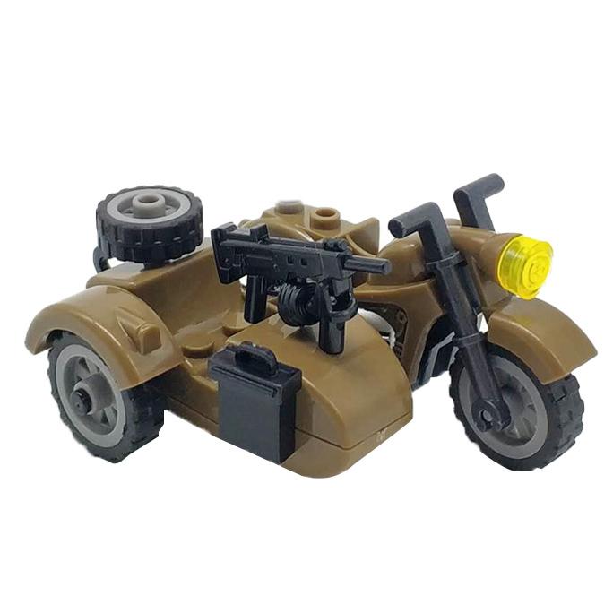 MOC WW2 Military Oil Barrel Weapons Box Building Block Set War Scene Accessories Bullet Motorcycle Sandbag Block Bricks Toys  Playsets