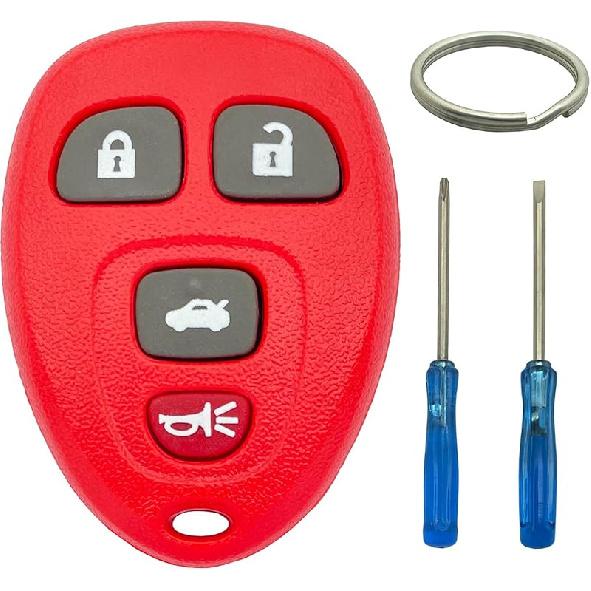 Key Fob Cover Case Shell Fit for Chevy Silverado Avalanche Equinox Express Traverse GMC Yukon Sierra 1500 2500 3500 HD Acadia OUC60270 (4 Buttons B)