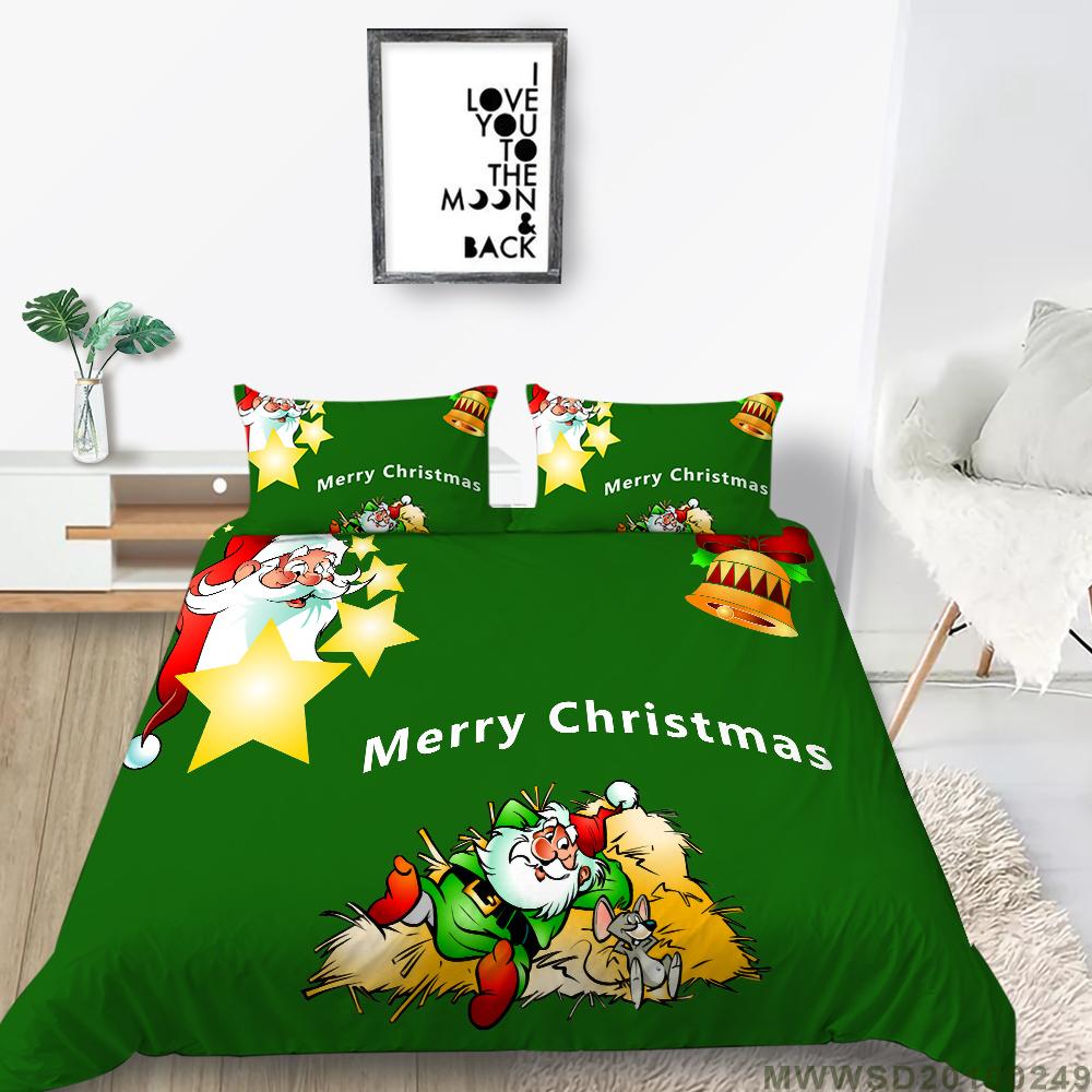 

Комплект постельного белья: пододеяльник и наволочка, рождественская односпальная/двуспальная кровать, полноразмерный мягкий удобный пуховый пододеяльник, постельные принадлежности DE 100x135cm