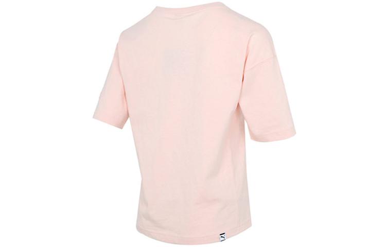 Puma Downtown T Shirts Women's Pink Crew Neck Moderate Straight Fit 531438-27