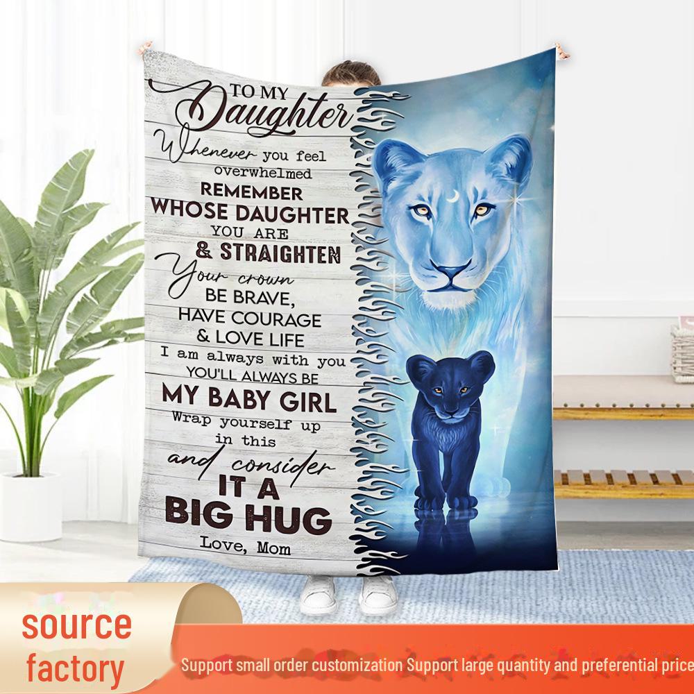 Cozy Envelope Letter Flannel Blanket - Perfect Gift for Relatives and Friends, Double-Sided Fleece, Small Size