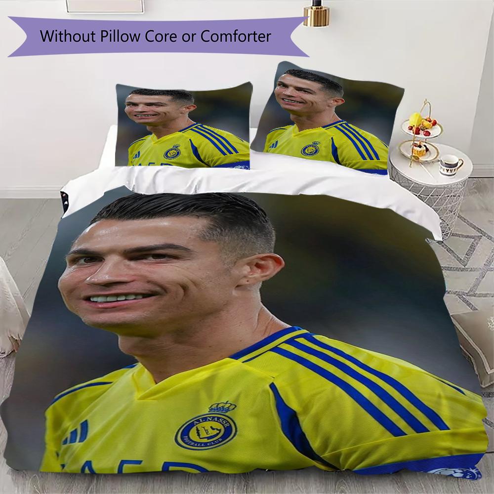 Krystiano Ronaldo Vzor Povlečení Přikrývka Povlak na přikrývku Povlak na polštář Domácí dekorace Dárek k narozeninám (1 * povlak na přikrývku + 2 * povlak na polštář bez výplně)