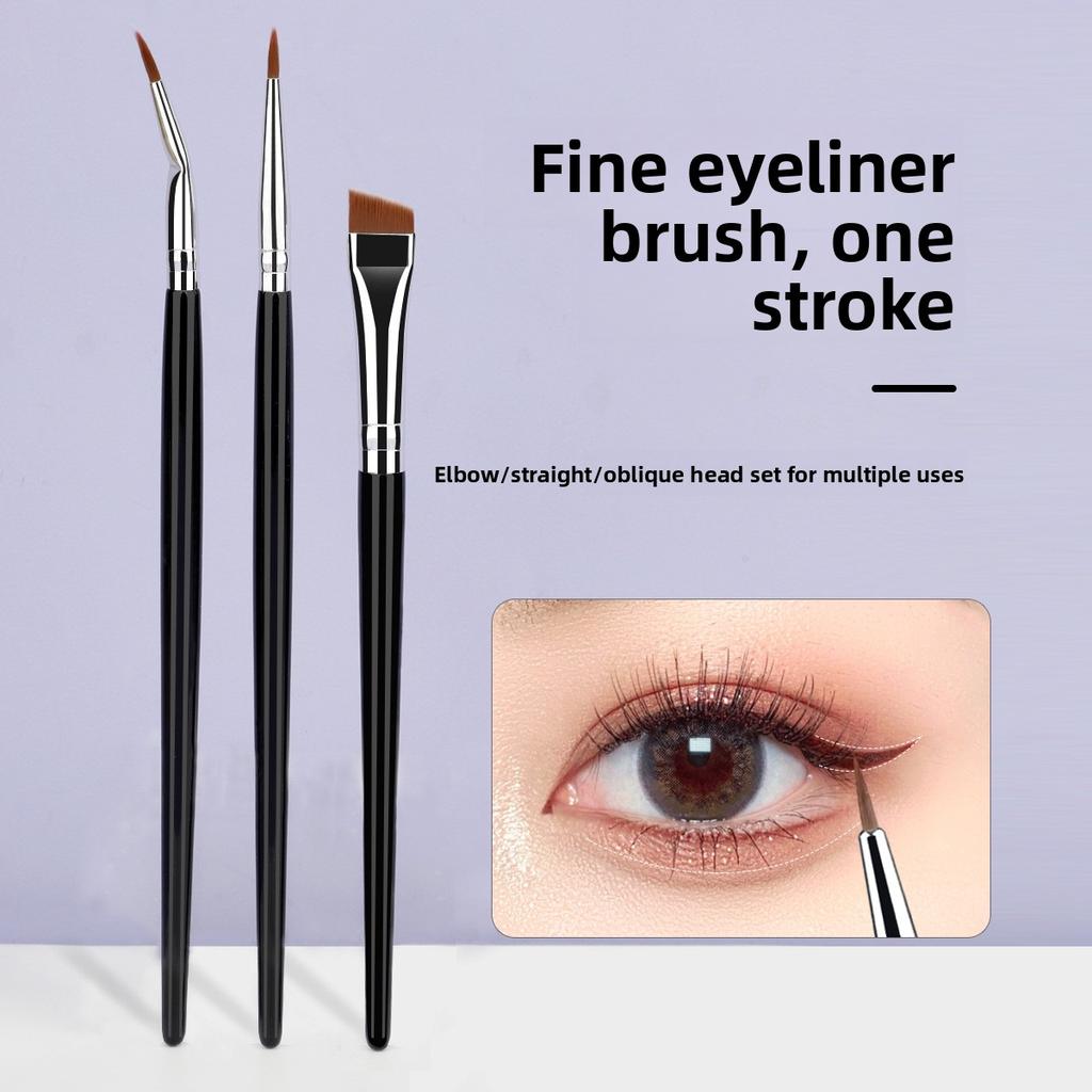 3 Elbows, Eyeliner Brush, Fine Oblique Head, Blade Brush, Eye Detail Brush, Ultra-thin Eyebrow Brush, Beauty Tool.