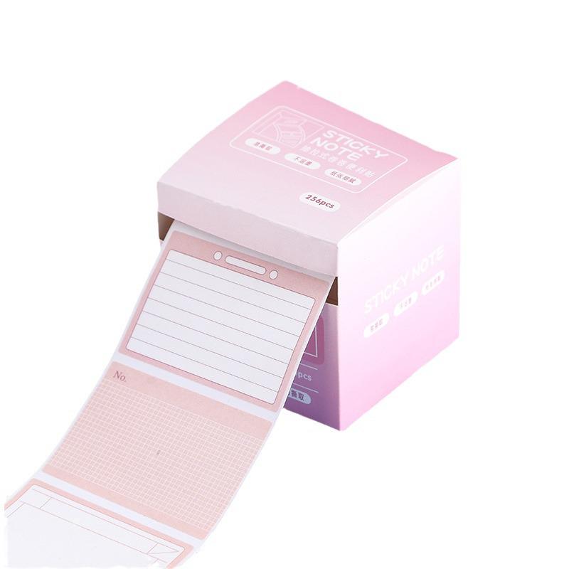 Gradient Pull-Out Sticky Note Box: High-Value, Colorful, Self-Adhesive Grid for Students and Office Use.