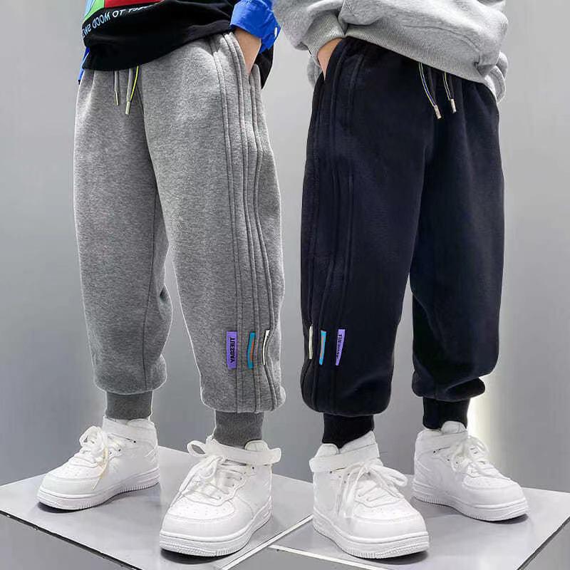 Spring Autumn Casual Boys Pants Loose Striped Pattern Long Style Trousers for Kids Teenage Children Sport Clothes 3-10 Years