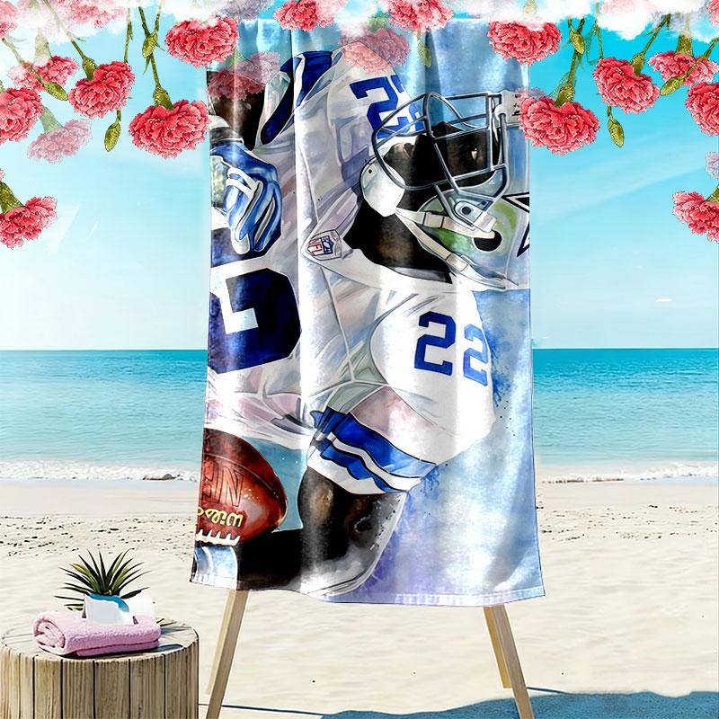 Emmitt Smith Print Beach Towel, Large Soft Quick Dry Towel for Beach Camping Swimming