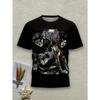 European Sizes Men's Novelty 3D Printed Fashion T-Shirt - Regular Fit, Stretchy Knit Fabric, Casual Round Neck