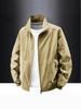 Chaqueta Impermeable Cortavientos para Hombre con Cuello Alto, Abrigo Casual de Talla Grande Estilo Americano Workwear para Exteriores para Primavera y Otoño