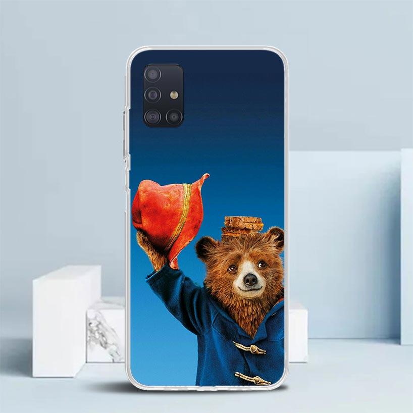 Cute P-PaddingtonS Bear Soft Cover for Samsung Galaxy A12 A22 A32 A52 A72 A02S Phone Case Note 20 Ultra 10 S10 Plus A51 A71 A50S