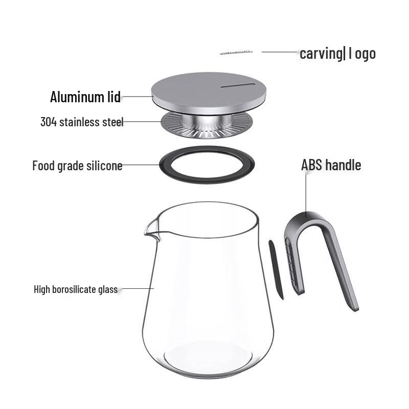 Shangming Heat-Resistant Glass Teapot with Filter