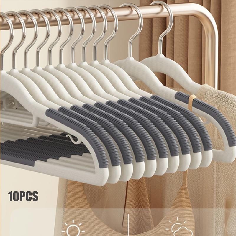 

10Pcs Heavy Duty Plastic Hangers, Clothes Hangers with Non-Slip Pads, Great for Shirts, Pants, Scarves, Strong Enough for Coat 10Pcs сірий