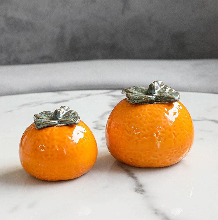 Orange Shaped Ceramic Storage Tank Household Furnishing Sealed Tea Cans Coffee Cans with Lid Living Room Candy Snack Storage Jar