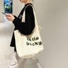 Canvas Shoulder Bag Large Capacity Letter Tote Bag Commuter Shopping Bag Women's Bag