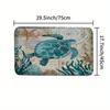 3pc,  Soft and Non-Slip Turtle Bathroom Rug Set - Includes Absorbent Bath Mat and U-Shaped Contour Rug - Perfect for Bathroom and Shower - Machine