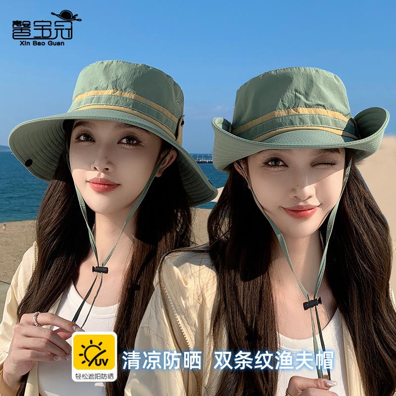 Spring and summer sun hat children outdoor mountaineering sports breathable sun protection hat fashion versatile big eaves bucket hat