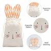 Creative Cute Easter Bunny Ears Bags Burlap Festival Drawstring Gift Bags Carrot Rabbit Candy Bags Happy Easter Decor