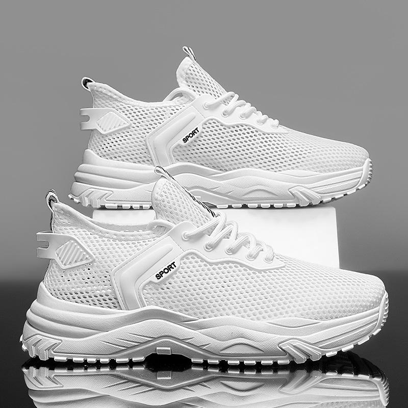 

Summer breathable men s shoes hollow mesh lightweight thin mesh shoes white student sports shoes men 39