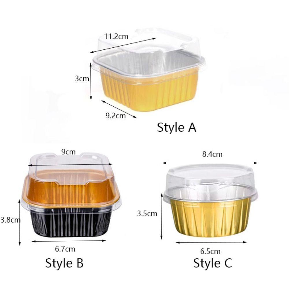 50pcs Square/Round Tin Muffin Boxes with Lids Dessert Container Mini Cupcake Mold  Commercial