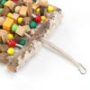Hanging Chewing Toy Multicolored Natural Wooden Bird Tearing Blocks for Large  