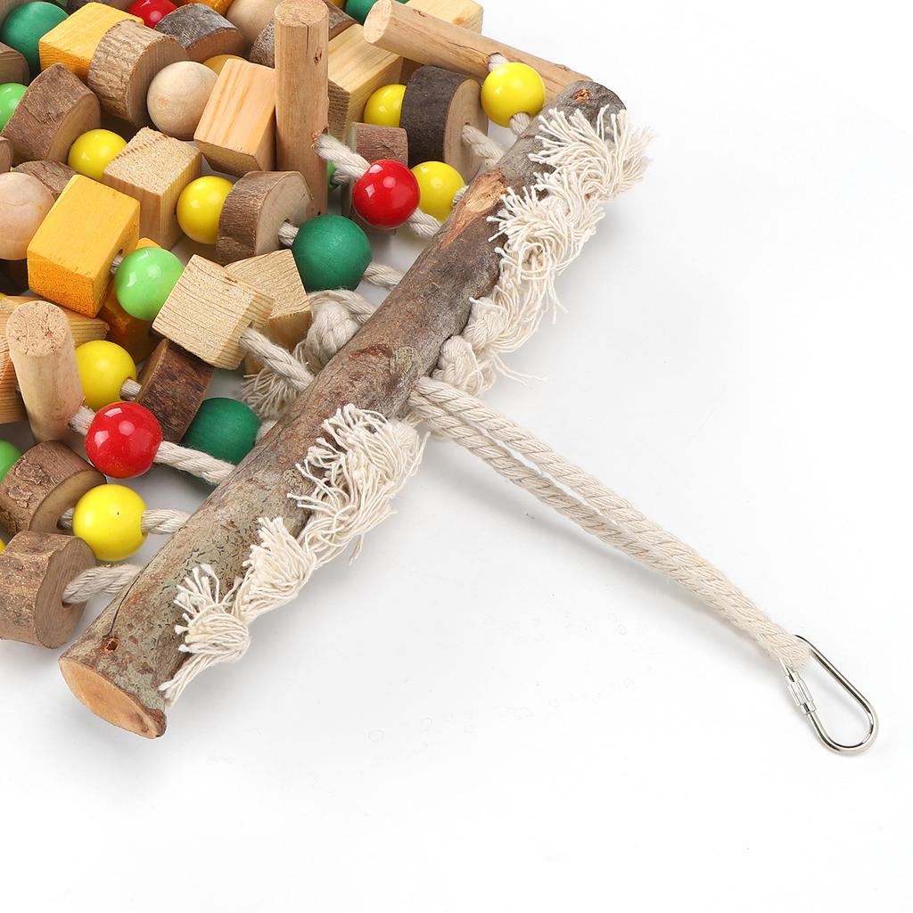Hanging Chewing Toy Multicolored Natural Wooden Bird Tearing Blocks for Large  