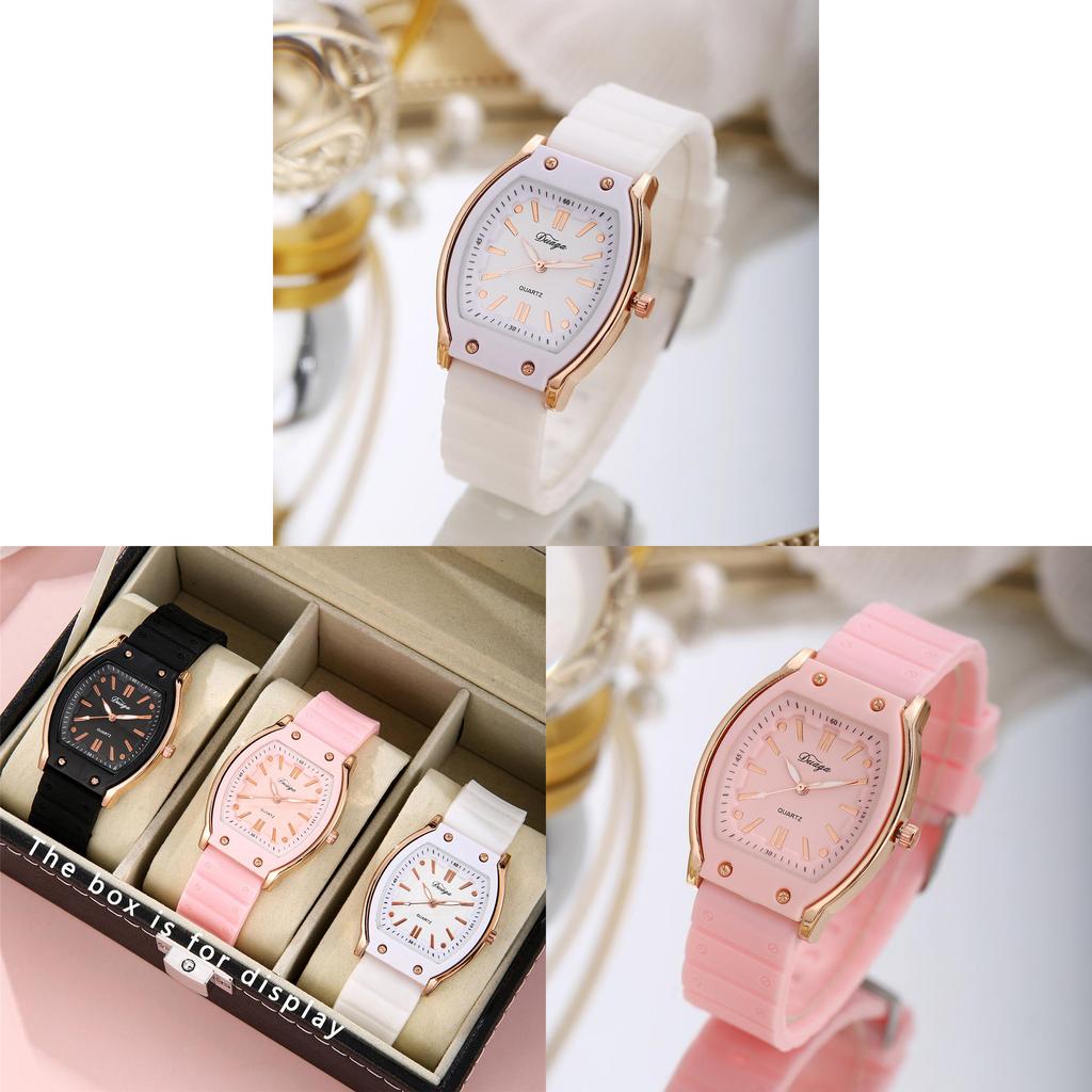 Orologio al Quarzo in Silicone a Forma di Barile alla Moda per Donna Stile Sportivo Casual