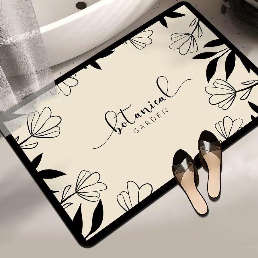 Thickened Bathroom Absorbent Floor Mat, Household Bathroom Door Mat, Non-slip Quick-drying Foot Pad, Door-to-door Mat Can Be Cut