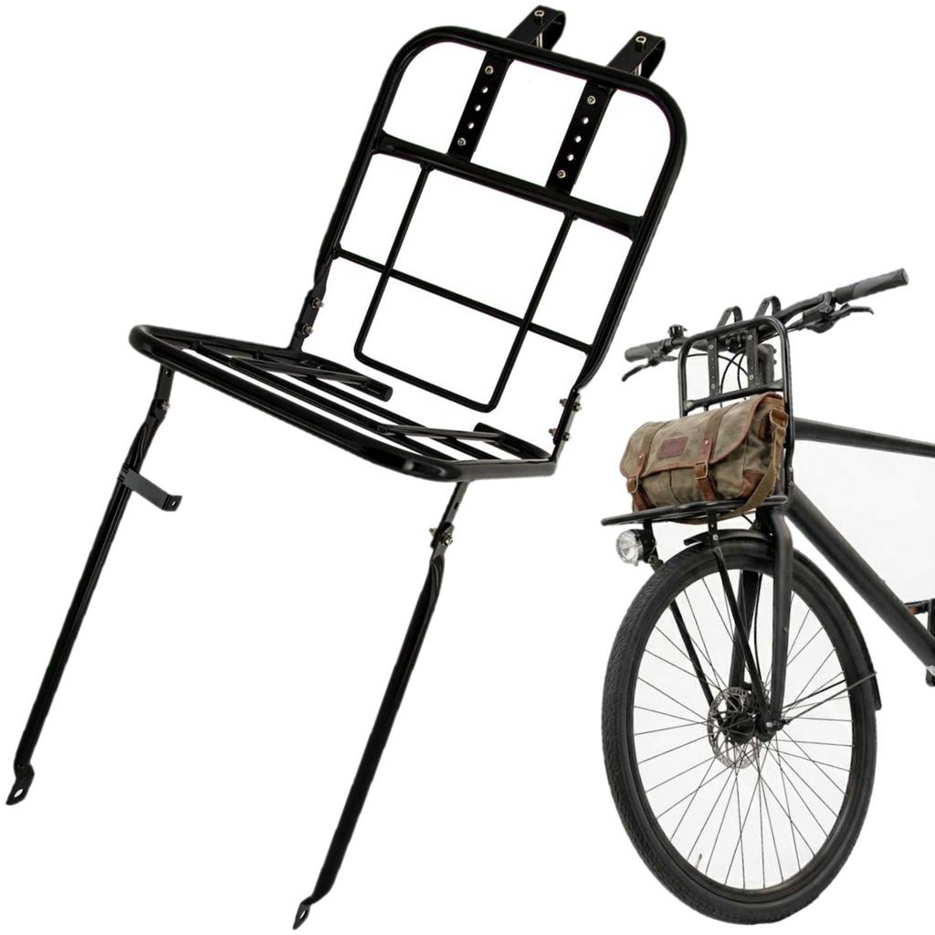 Steel Front Bike Rack Cargo Black Up To 15Kg Bike Rack