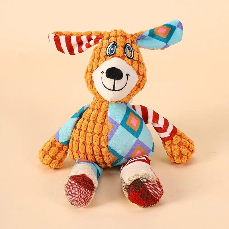 Dog Toys for Small Large Dogs Animal Plush Dog Squeaky Toy Puppy Chew Toys Bite Resistant Pet Toy With Sounding Collision Color