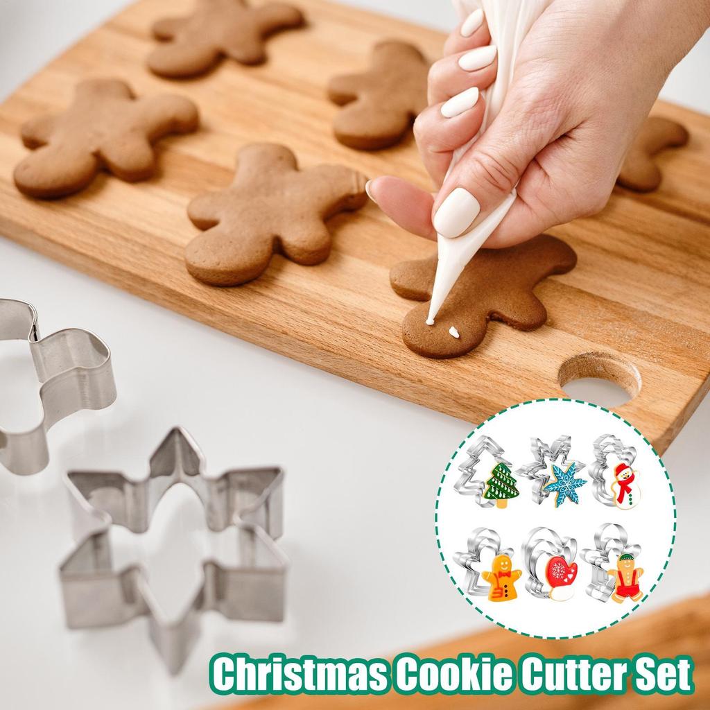 Cookie Cutter Set 18 Pieces Christmas Stamp Stainless Steel Holiday Cookie Molds For Kids Family Holiday Home Party Classroom