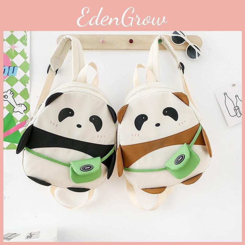 Kids Panda Cartoon School Backpack Lightweight Nylon For Preschool Unisex
