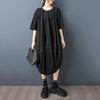 Irregular O-neck Solid Color Dress ZMY1357