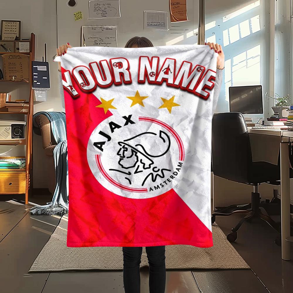 1 Stück Personalisierte Decke mit AJAX-Muster aus Flanell, geeignet für alle Jahreszeiten, für Heimdekoration, Wärme und Komfort, Geschenke, Weihnachtsgeschenk